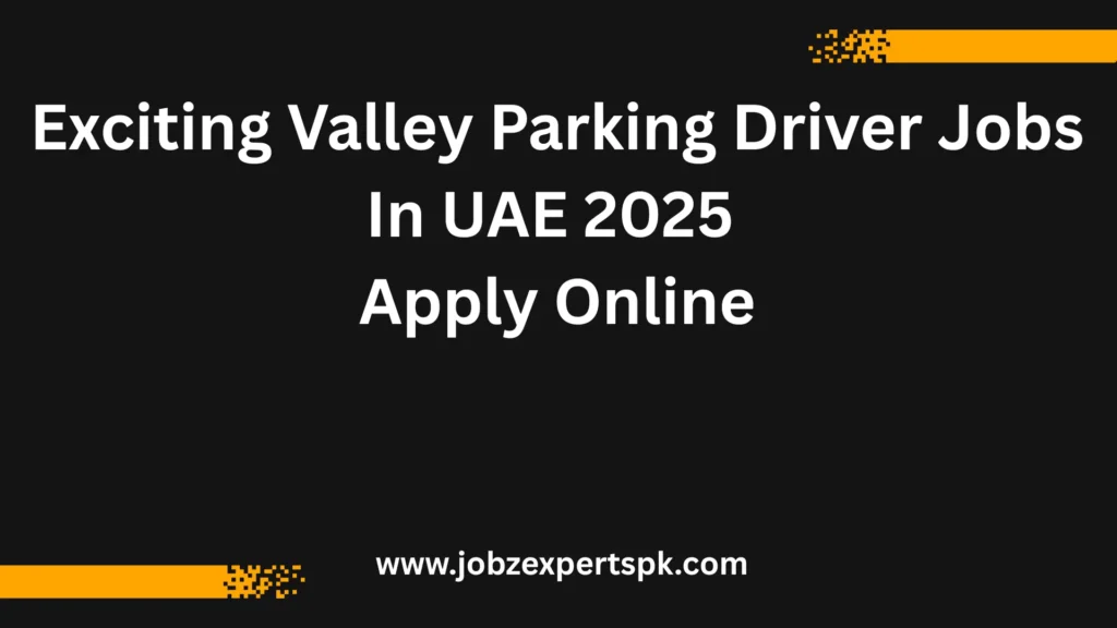 Exciting Valley Parking Driver Jobs In UAE 2025 Apply Online