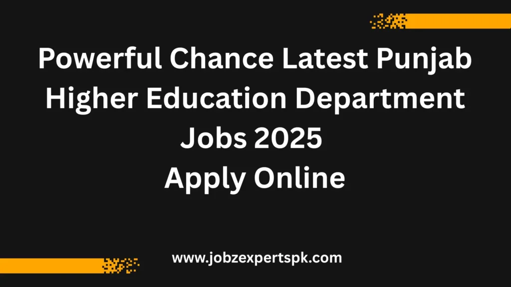 Powerful Chance Latest Punjab Higher Education Department Jobs 2025 Apply Online