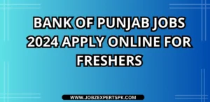 Bank of Punjab Jobs 2024 Apply Online For Freshers